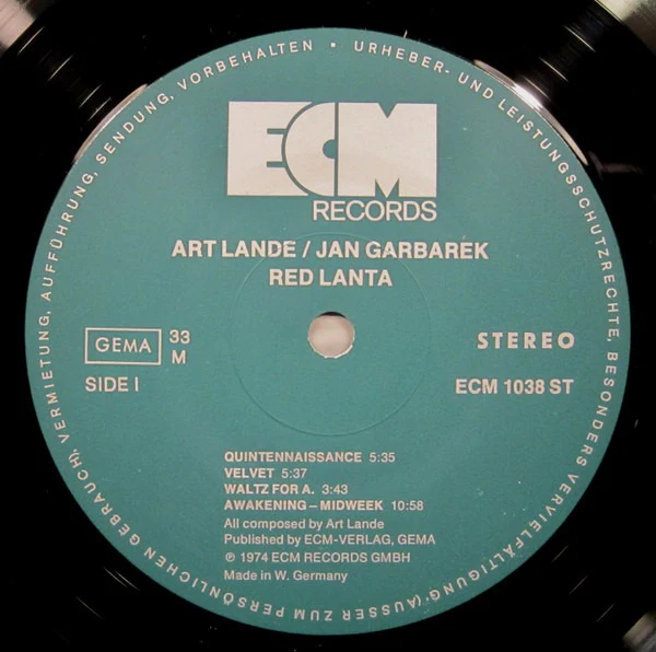 Art Lande / Jan Garbarek: Red Lanta 12" - Image 3