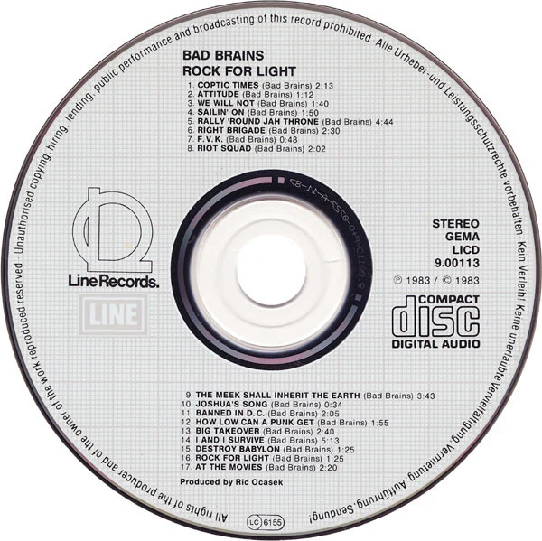 Bad Brains: Rock For Light CD - Image 3