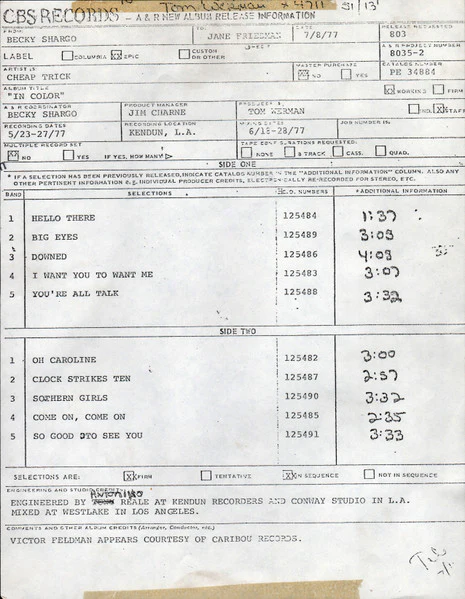 Cheap Trick: In Color 12" - Image 2