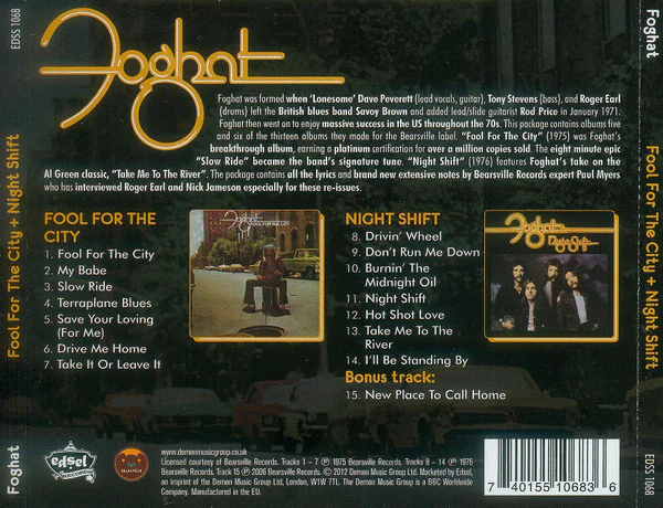 Foghat: Fool For The City + Night Shift CD - Image 2