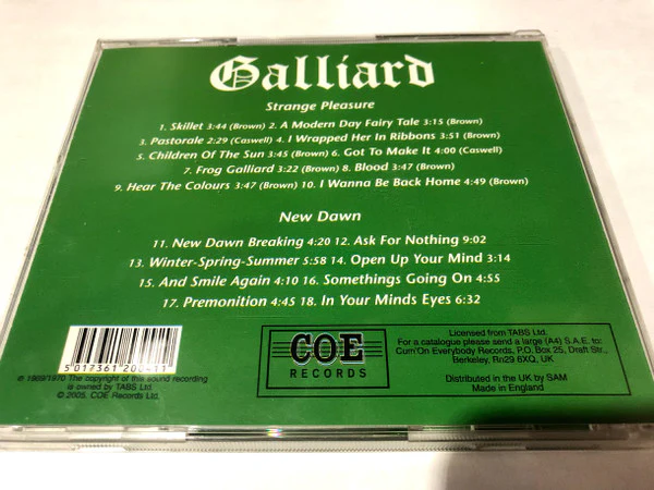 Galliard: Strange Pleasure / New Dawn CD - Image 3