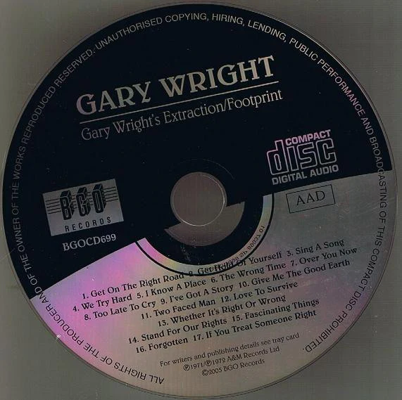 Gary Wright: Gary Wright's Extraction/Footprint CD - Image 3