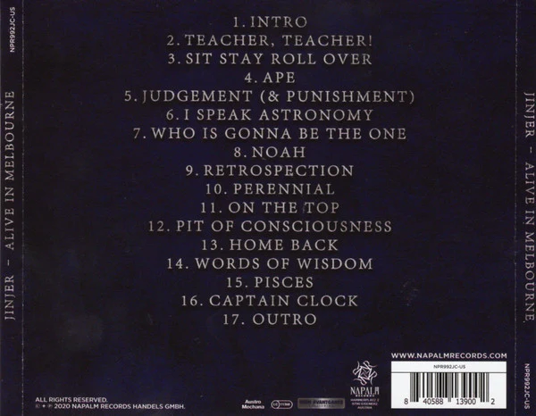 Jinjer: Alive In Melbourne CD - Image 2