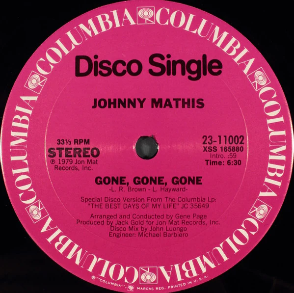 Johnny Mathis: Begin The Beguine / Gone, Gone, Gone 12" - Image 2