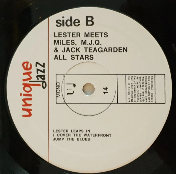 Lester Young: Lester Meets Miles, M.J.Q. & Jack Teagarden All Stars 12" - Image 4