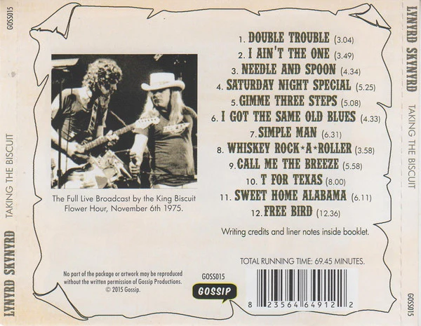 Lynyrd Skynyrd: Taking The Biscuit - The Classic 1975 Broadcast CD - Image 2