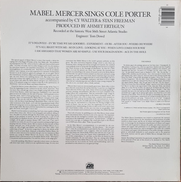 Mabel Mercer: Sings Cole Porter 12" - Image 4