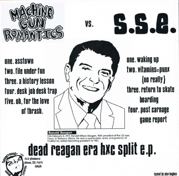 Machine Gun Romantics / S.S.E.: Dead Reagan Era HXC Split EP 7" - Image 2