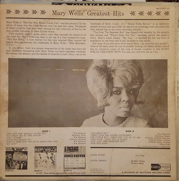 Mary Wells: Greatest Hits 12" - Image 2