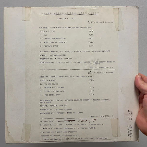 Michael Nesmith: From A Radio Engine To The Photon Wing 12" - Image 2