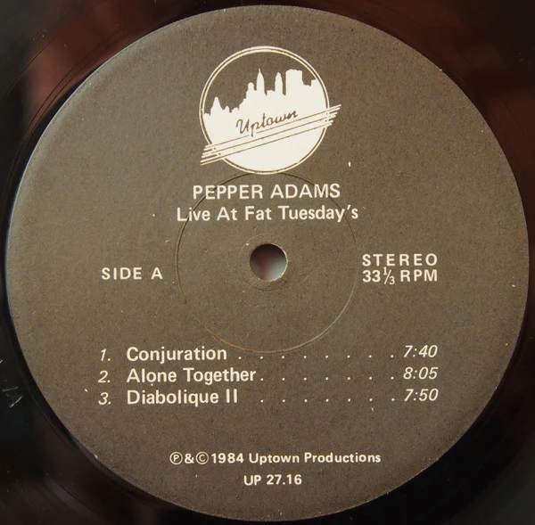 Pepper Adams: Live At Fat Tuesday's 12" - Image 2