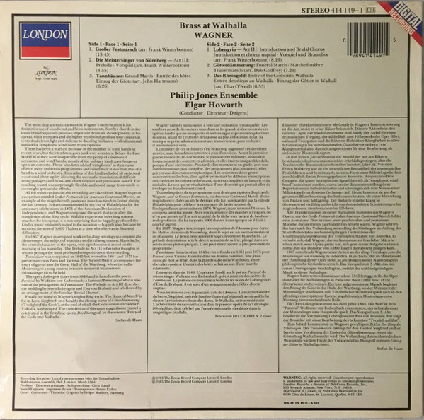 Philip Jones Brass Ensemble Plays Richard Wagner, Elgar Howarth: Brass At Walhalla 12" - Image 3