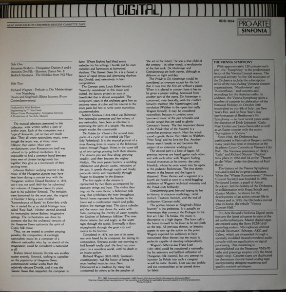 Richard Wagner, Johannes Brahms, Antonín Dvořák, etc.: Prelude To Die Meistersinger / Dawn And Siegfried's Rhine Journey / Hungarian Dances 5&6 / Slavonic Dance No. 8 / The Moldau 12" - Image 3