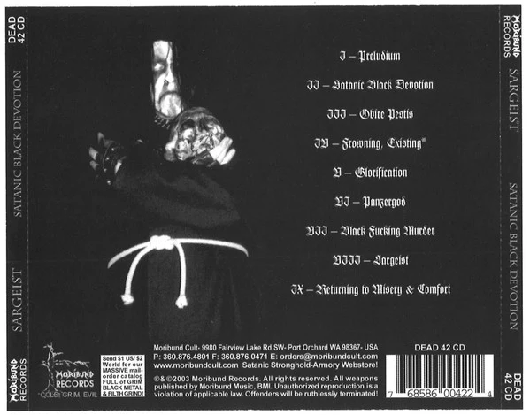 Sargeist: Satanic Black Devotion CD - Image 2