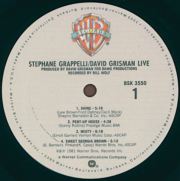 Stephane Grappelli / David Grisman: Live 12" - Image 2
