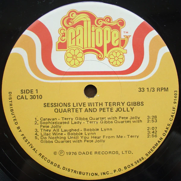 Terry Gibbs, Pete Jolly and Red Norvo: Sessions, Live 12" - Image 2