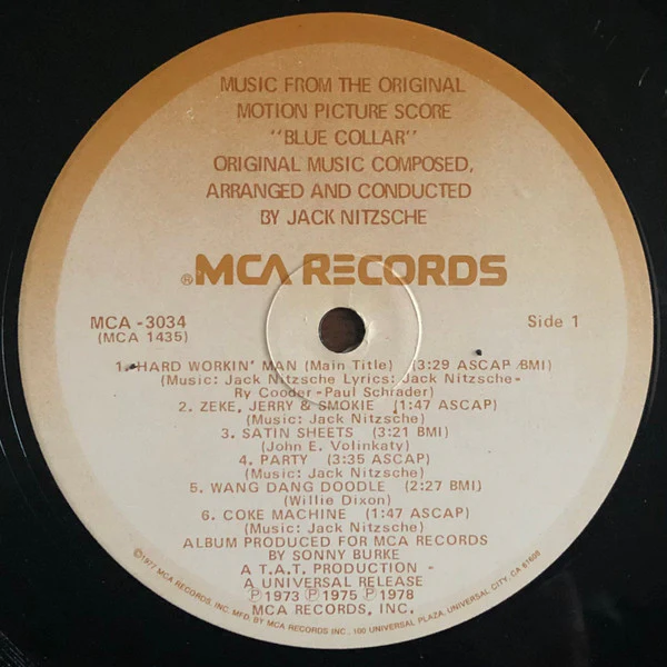 Various / Jack Nitzsche: Blue Collar Soundtrack 12" - Image 2