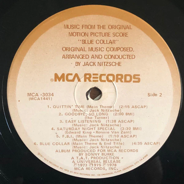 Various / Jack Nitzsche: Blue Collar Soundtrack 12" - Image 4