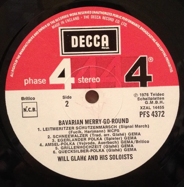 Will Glahé Und Sein Orchester: Bavarian Merry -Go -Round 12" - Image 4