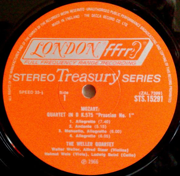 Wolfgang Amadeus Mozart, Weller-Quartett: Quartets K.575 In D "Prussian No.1" / K.590 In F "Prussian No. 3" 12"